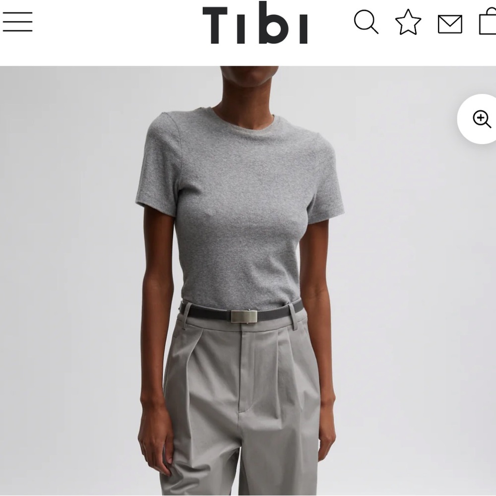 Tibi Grey Dry Loop Terry Baby T-Shirt